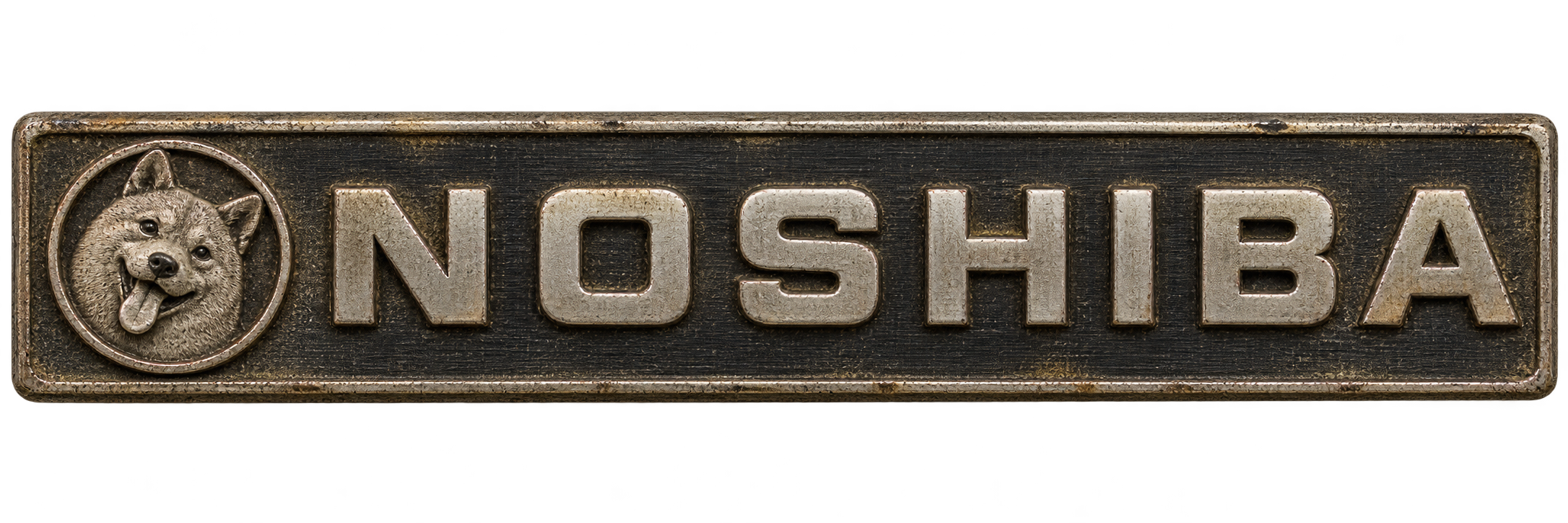 NOSHIBA — Shiba mascot metal nameplate